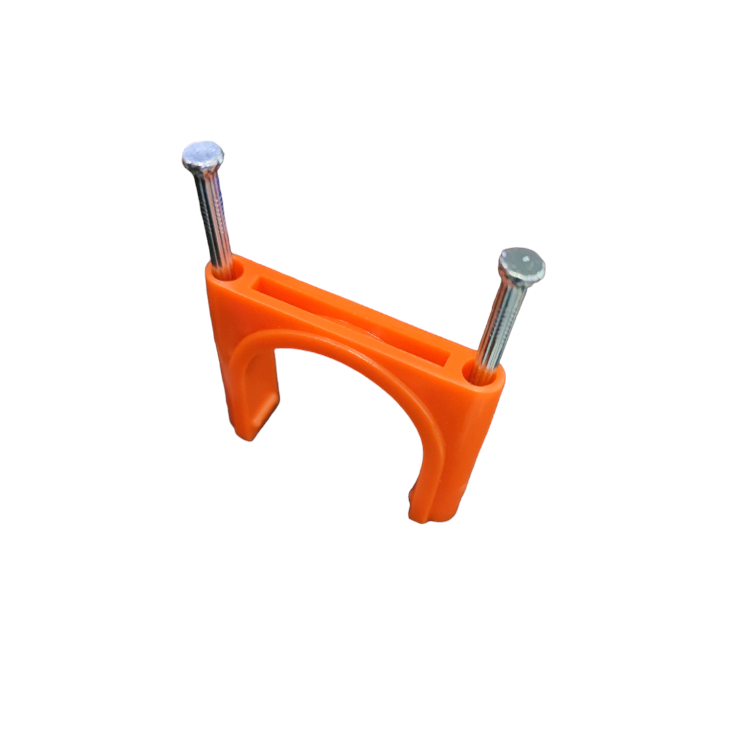 Tailee Nail Clip with 2 Concrete Nails orange plastic clip with two metal concrete nails
