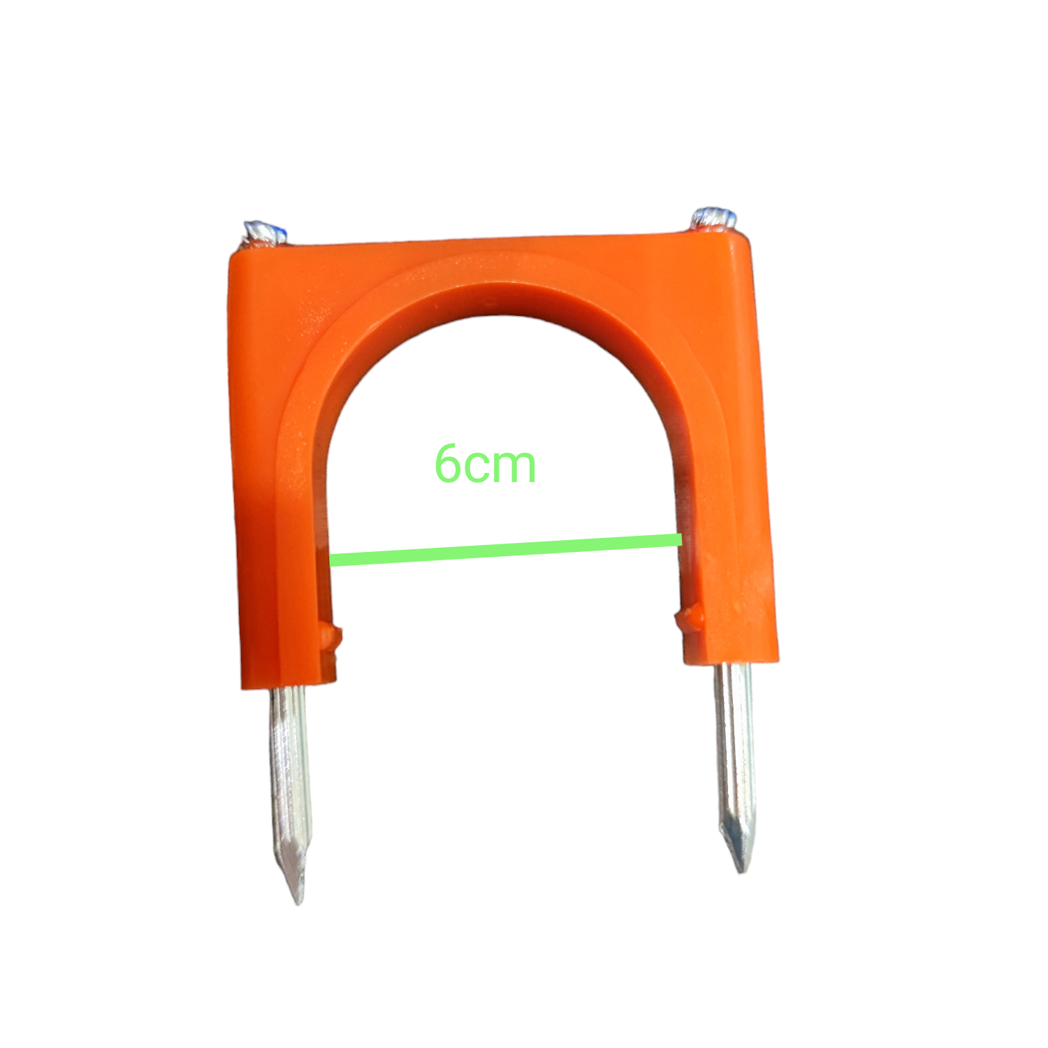Tailee Nail Clip with 2 Concrete Nails in orange with 6cm width for secure fastening