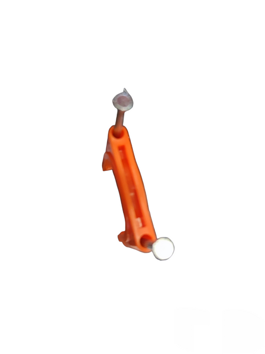 Tailee Nail Clip with 2 Concrete Nails orange plastic clip with two attached nails for construction use