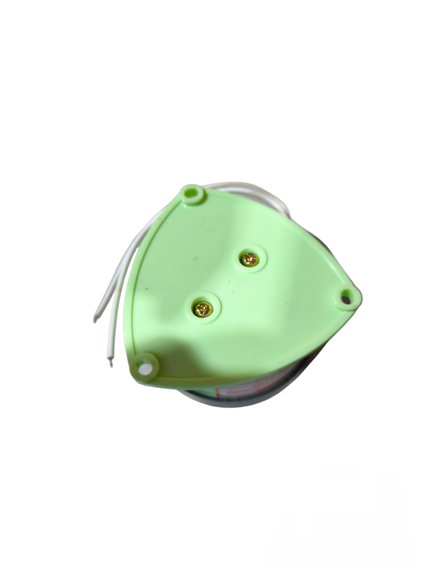 Green 220V panel buzzer for door chimes and bells with mounting holes and attached wires