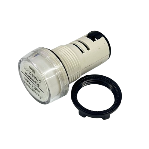 Grippes LED indicator lamp 22mm 24V White panel mount indicator light with plastic mounting ring