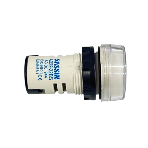 Grippes LED indicator lamp 22mm 24V White panel mount work and safety signal light