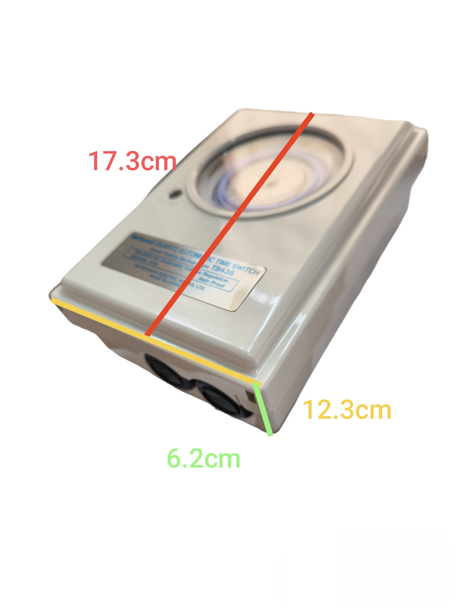 National Quartz Automatic Time Switch in beige with clear dial cover and measurement markings