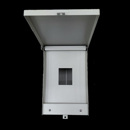 Royu white Nema 3R Panel Board Housing with hinged cover and small window for electrical components