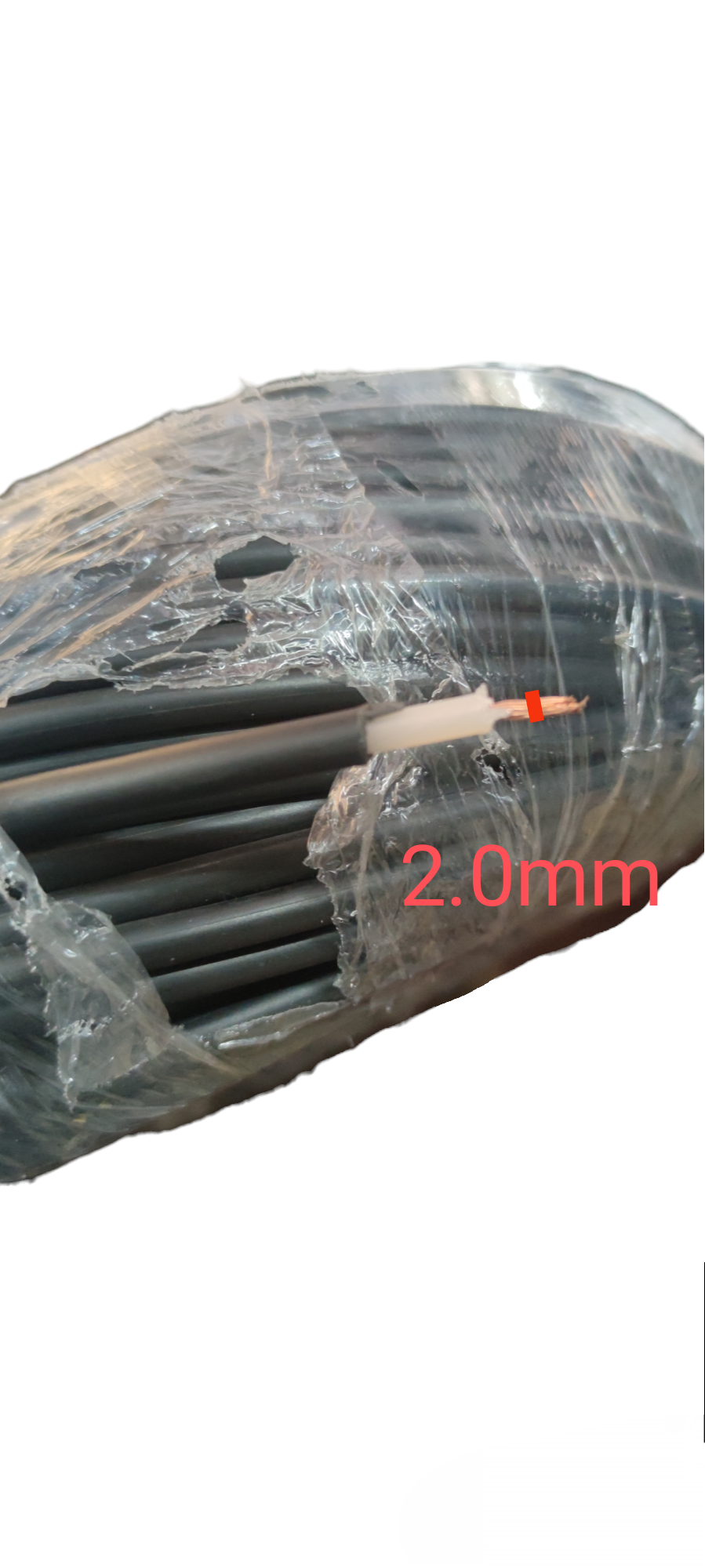 Philflex Neon Cable 15kV AWG14 2.0mm 1 Roll of black insulated electrical wiring in plastic wrap