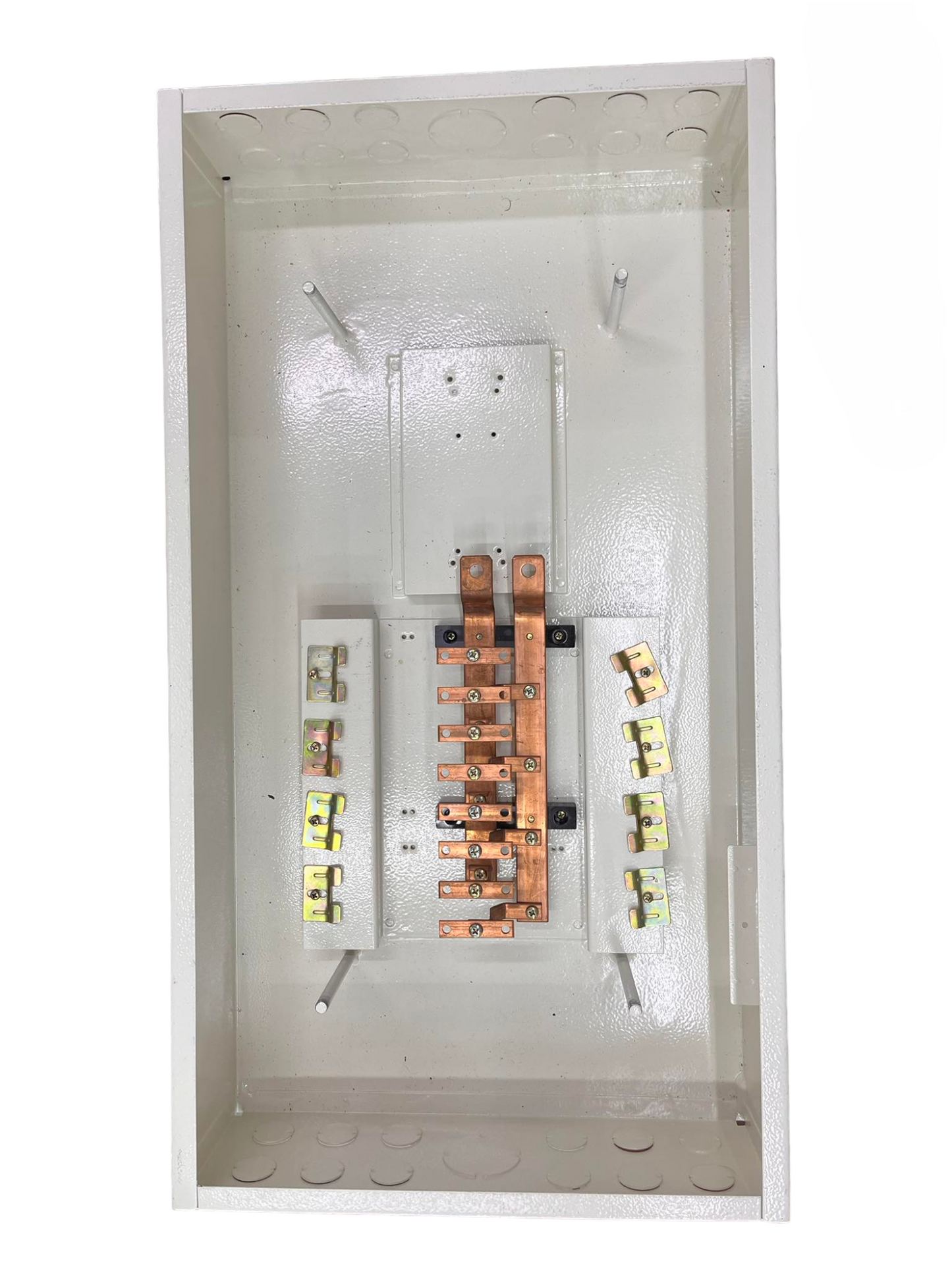 Koten electrical distribution box interior with copper busbars and terminal blocks 8 Branches 175A 2P with B-On Branches