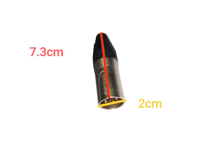 Neutriks XLR male cable connector microphone accessory with 7.3cm length and 2cm diameter