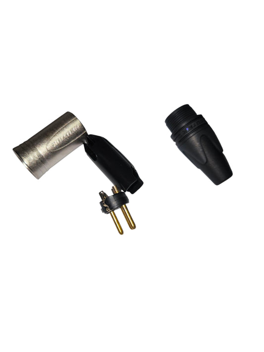Neutriks XLR male cable connector microphone accessory with metal and plastic components disassembled
