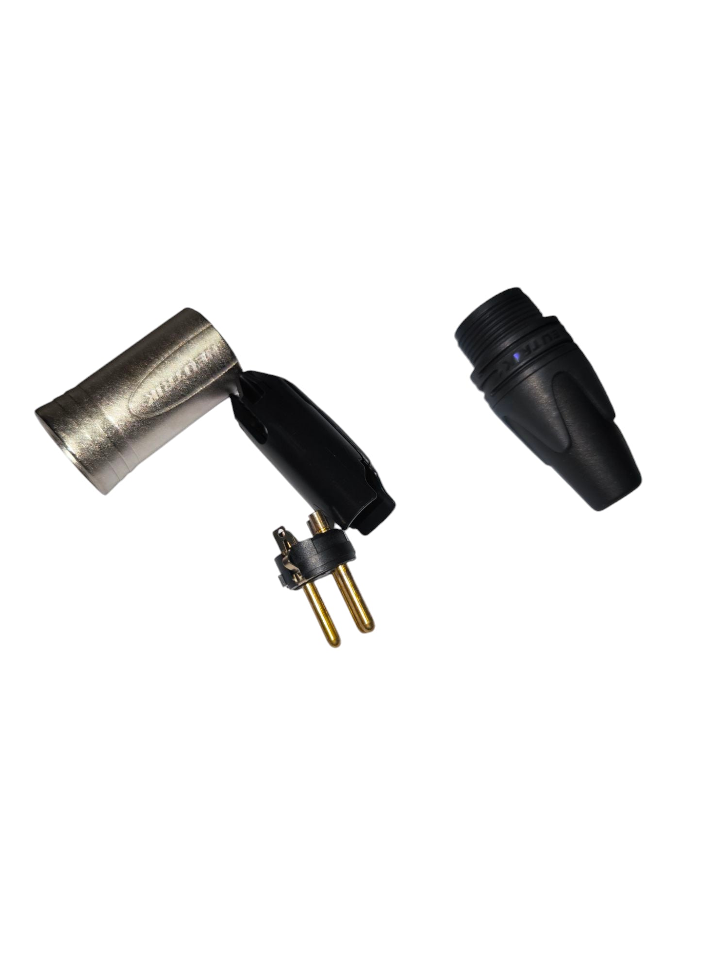 Neutriks PL-55 male plug microphone accessory with metal and plastic components disassembled
