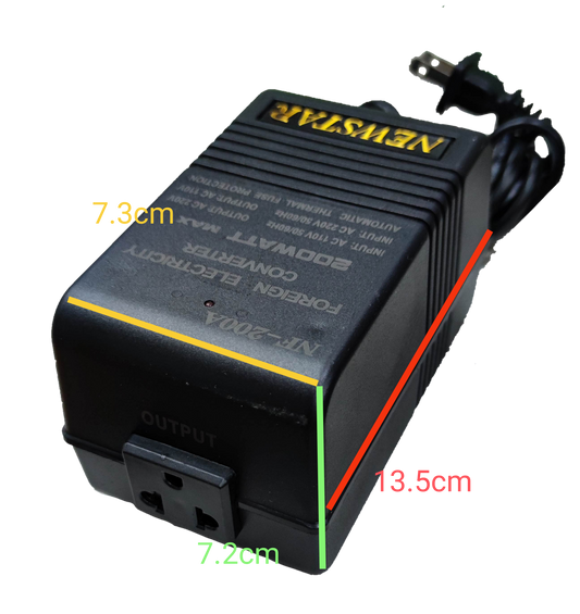 Newstar Step Down Transformer 200W NF-200A for door chimes with power cord and output socket