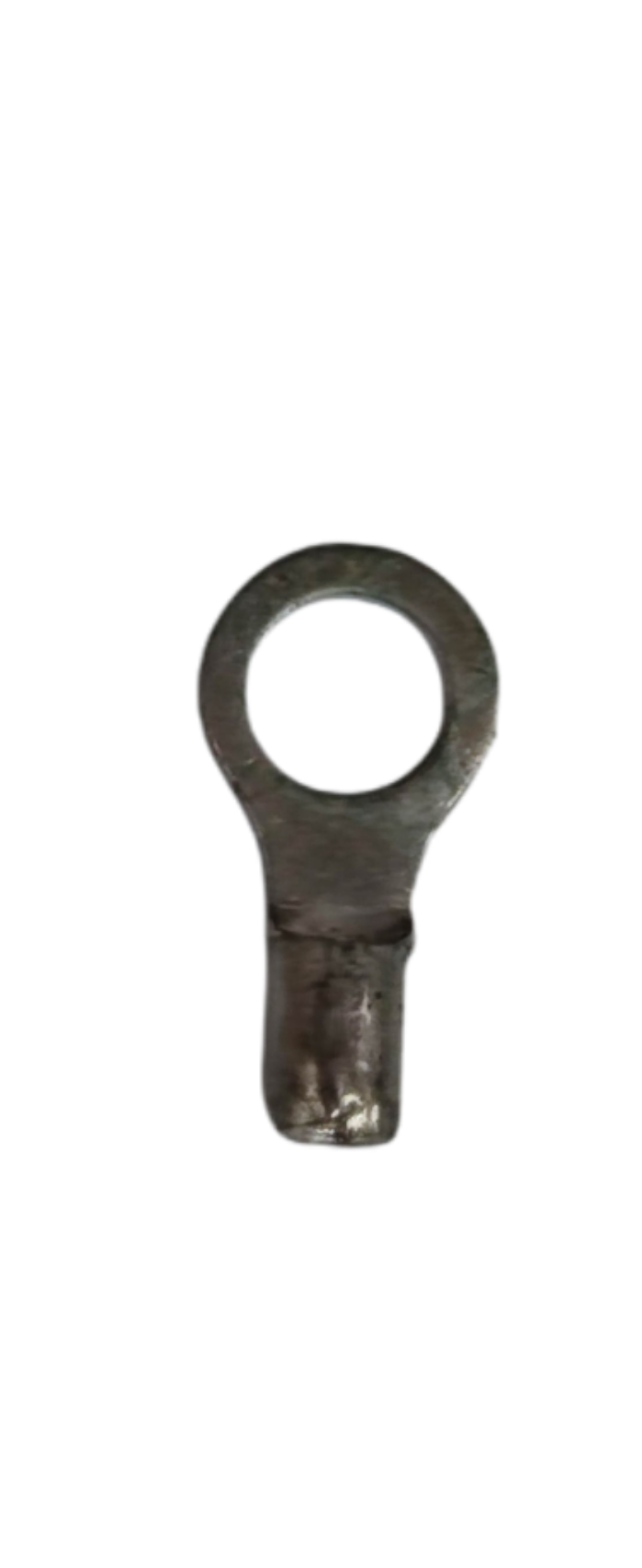 Non-insulated round terminal lugs made of metal for electrical connections and wiring