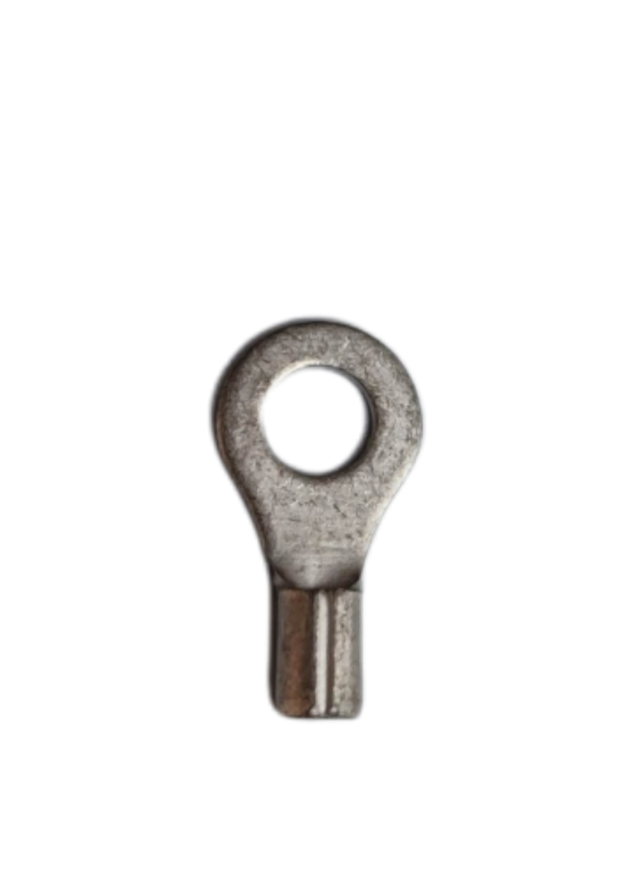 Non-insulated round terminal lugs made of durable metal for efficient electrical connections