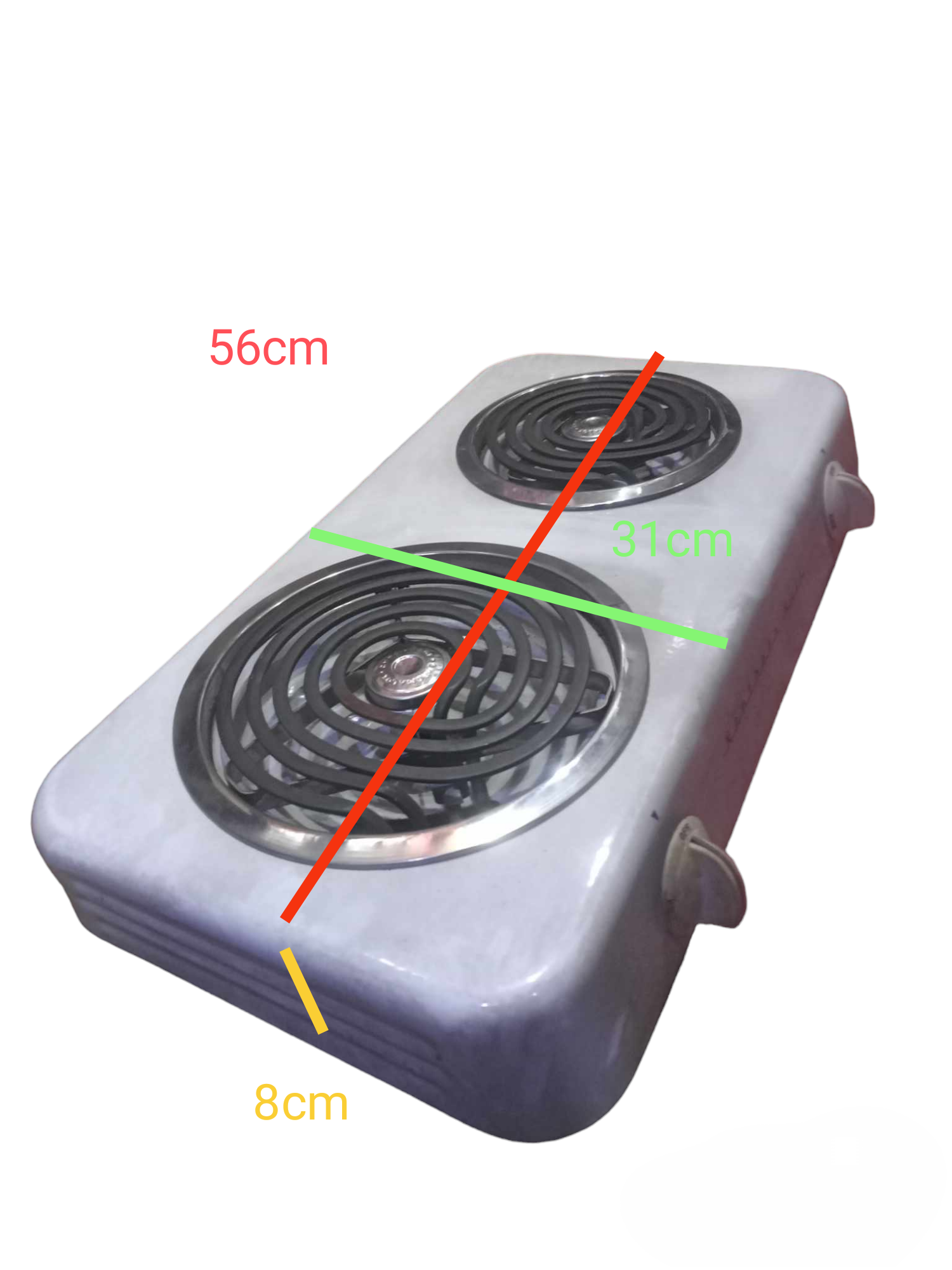 Northern Hill Electric Stove 2 Coil 110V compact white cooktop with two black coil burners