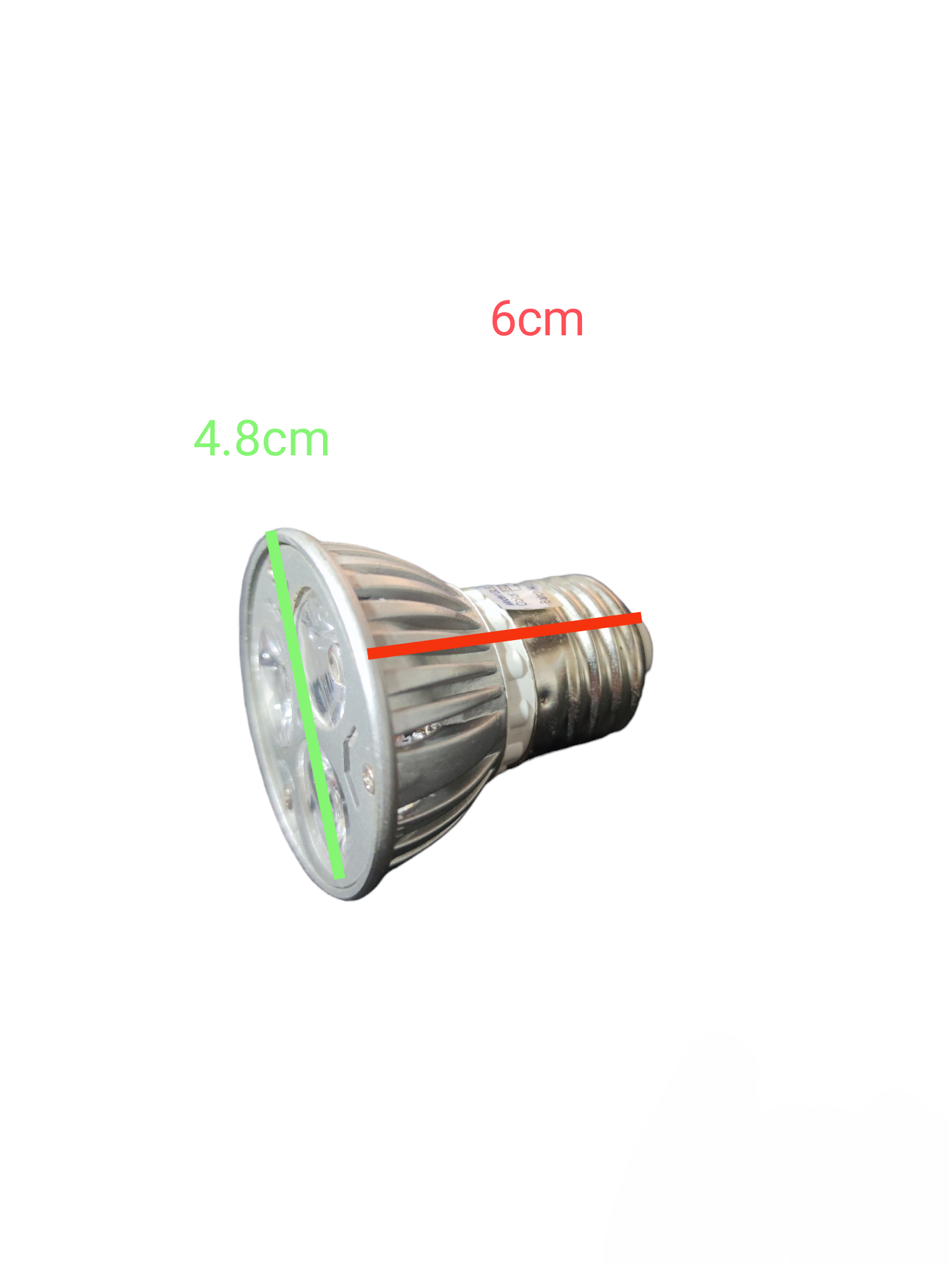 OES 3W LED 220V E27 Warm White bulb with dimensions 6 cm length and 4.8 cm diameter
