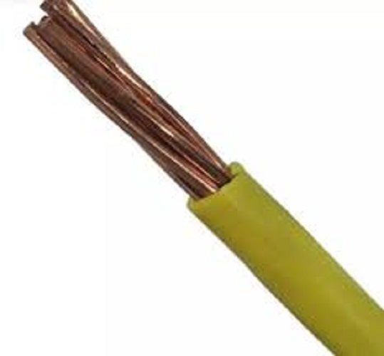 Omega THHN AWG 12 Stranded Wire Yellow with exposed copper strands for electrical wiring