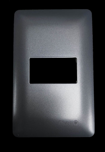 Omni 1 Gang Plate Graphite Series DWP-110G single gang wall plate with rectangular opening and matte graphite finish