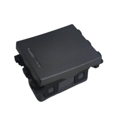 Omni 1 Way Illuminated Switch Medium black square rocker module with small indicator light for single circuit
