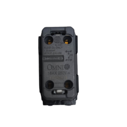 Omni 1 way switch designer graphite showing back view with electrical specifications