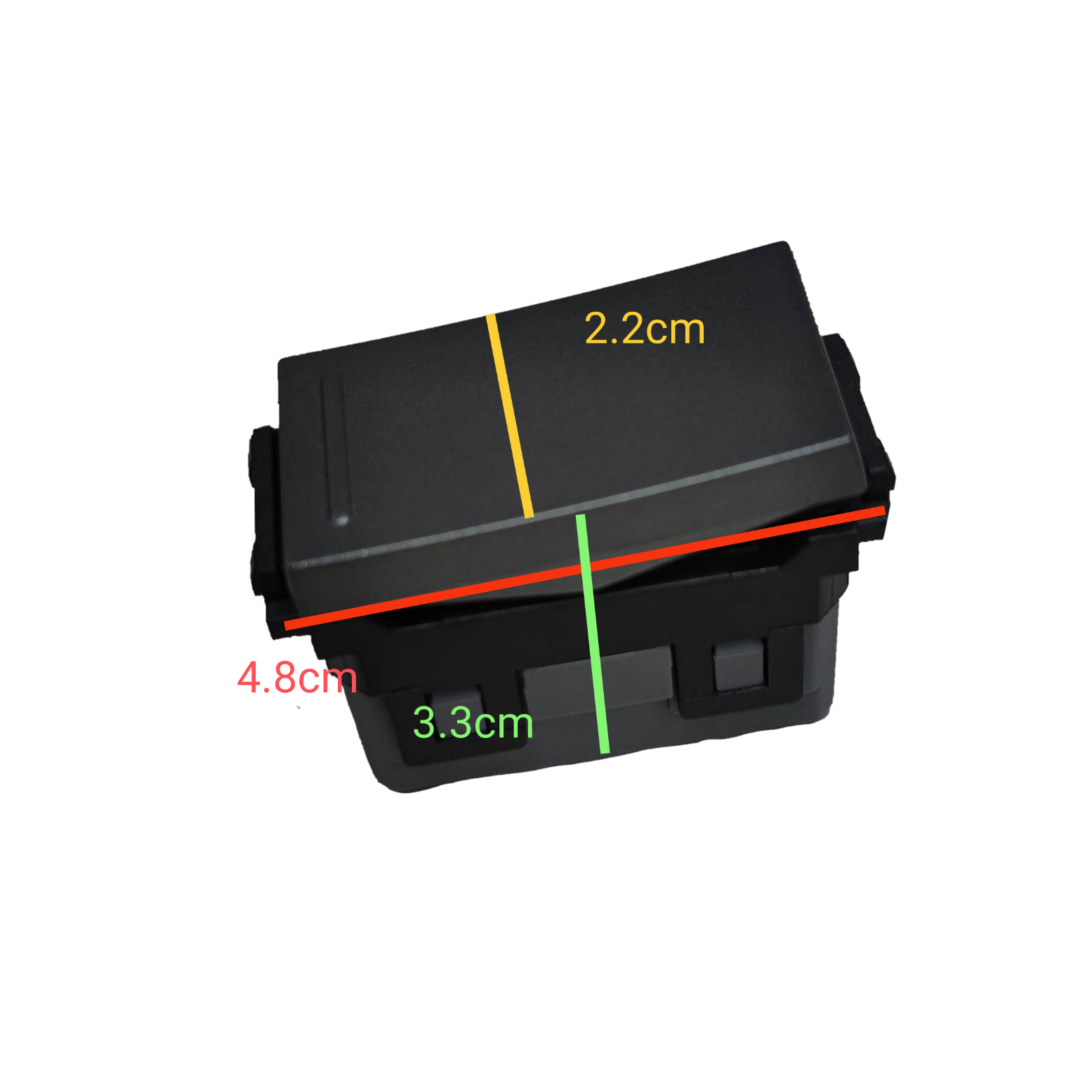 Omni 1 way switch designer graphite with dimensions 4.8cm by 3.3cm by 2.2cm for power points use