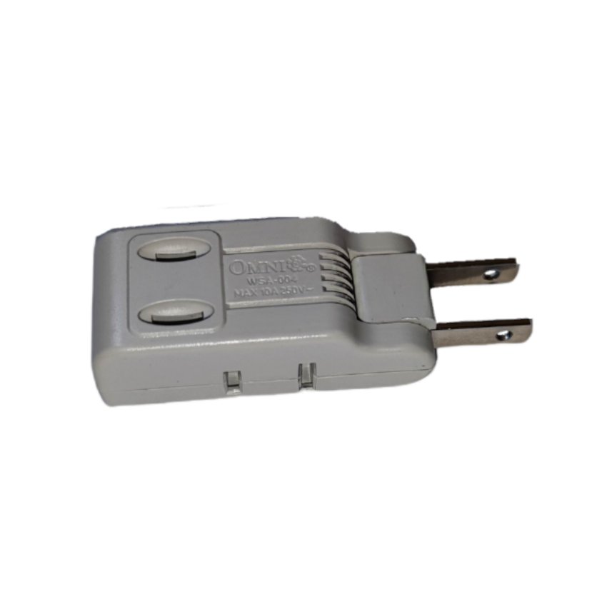 Omni 10A 250V electrical adaptor for connecting devices with dual outlets