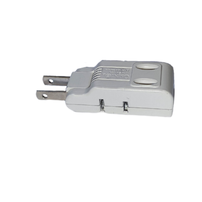 Omni 10A 250V electrical adaptor with two-prong design for versatile connectivity