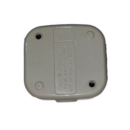 Omni 10A 250V single surface outlet in a compact design for efficient electrical connections