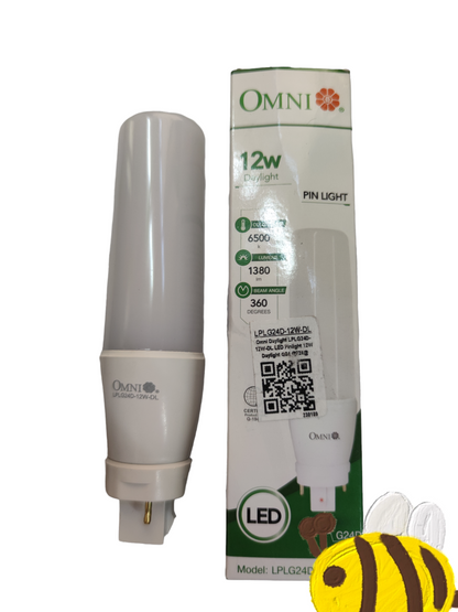 Omni 12W LED Pinlight G24d Daylight bulb with energy-saving features and daylight brightness