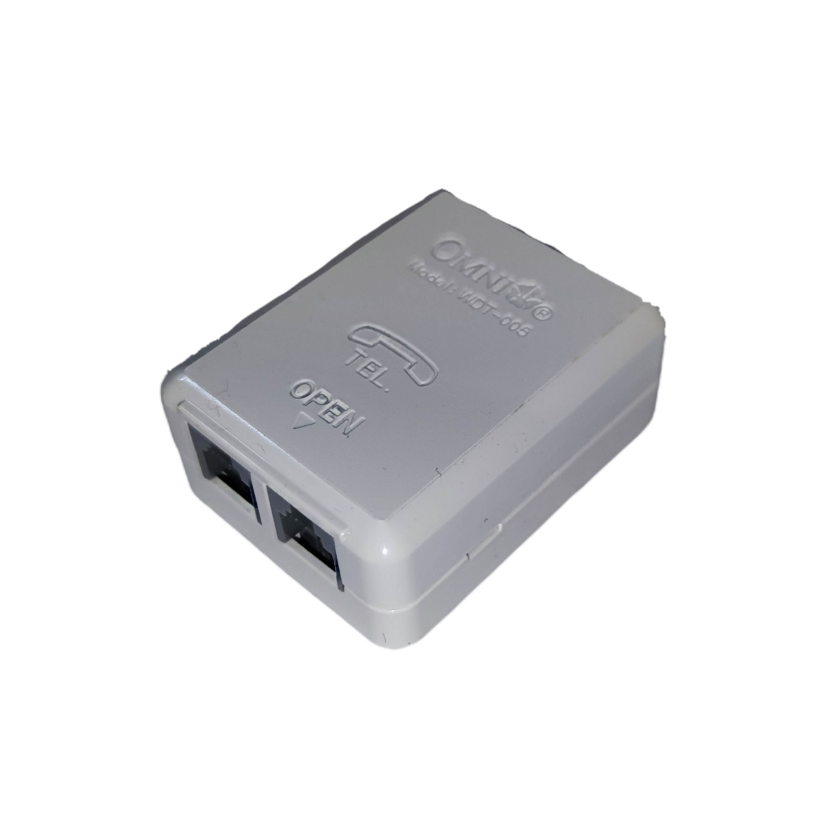 Omni 2 telephone outlet modular box for efficient telephone connection and easy installation