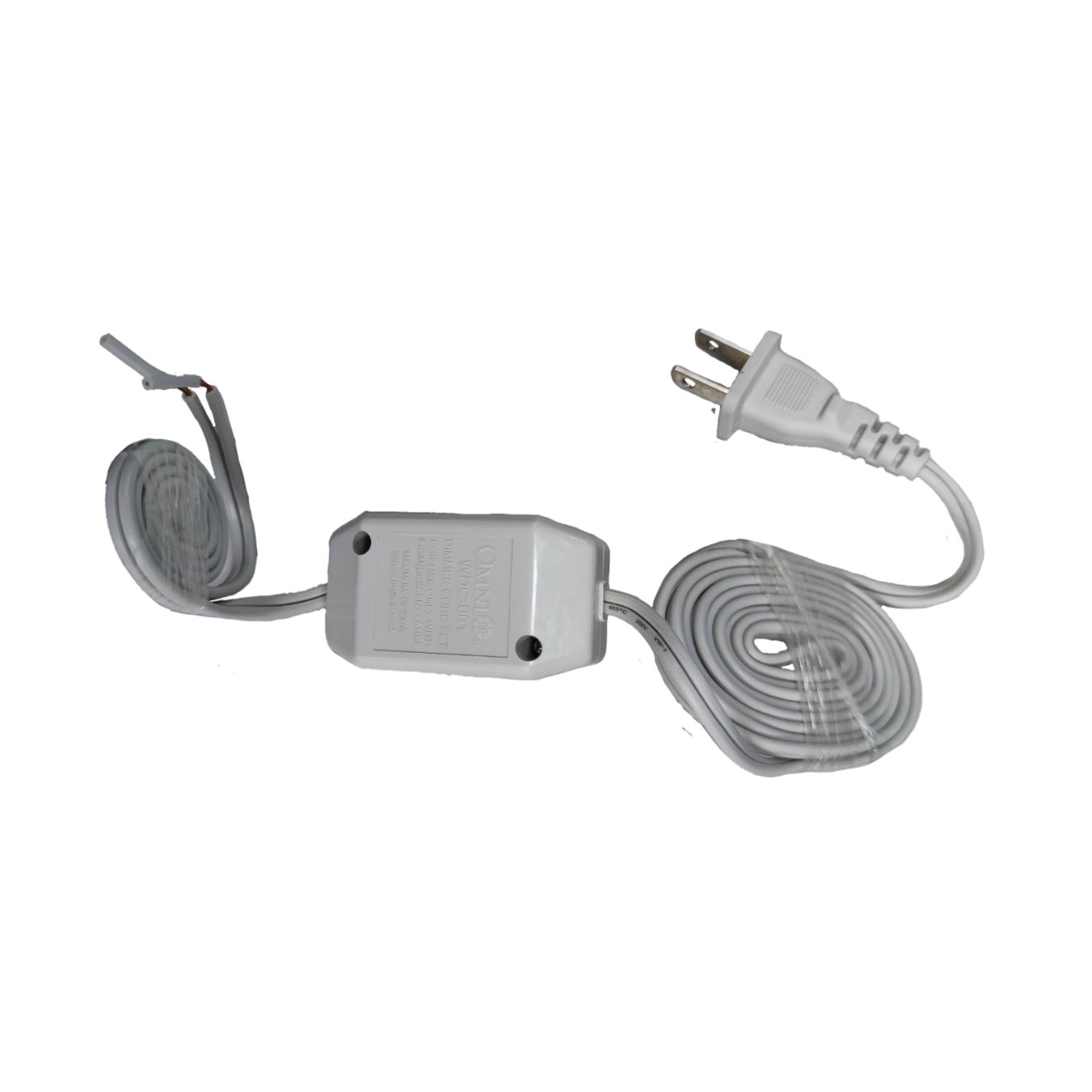 Omni 200W dimmer cord set 220V with a white cord and plug for adjustable lighting control