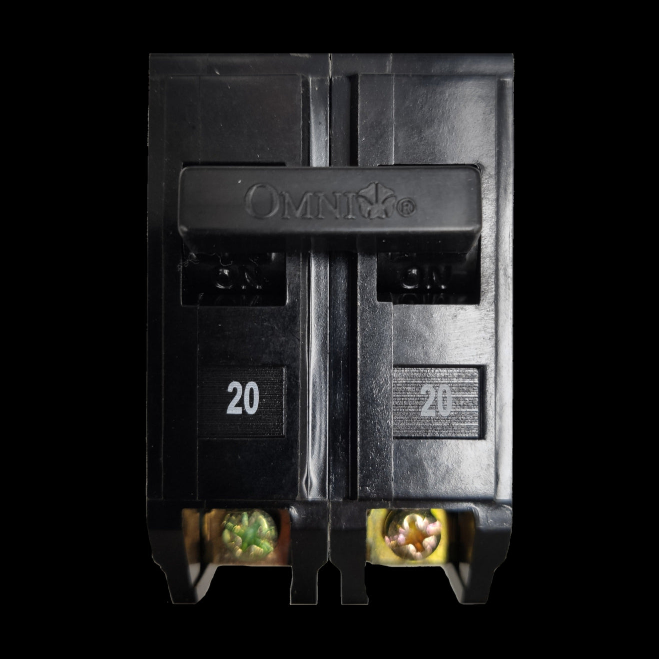 Omni 20A circuit breaker 2 pole Plug in with clear labeling and high-quality connectors
