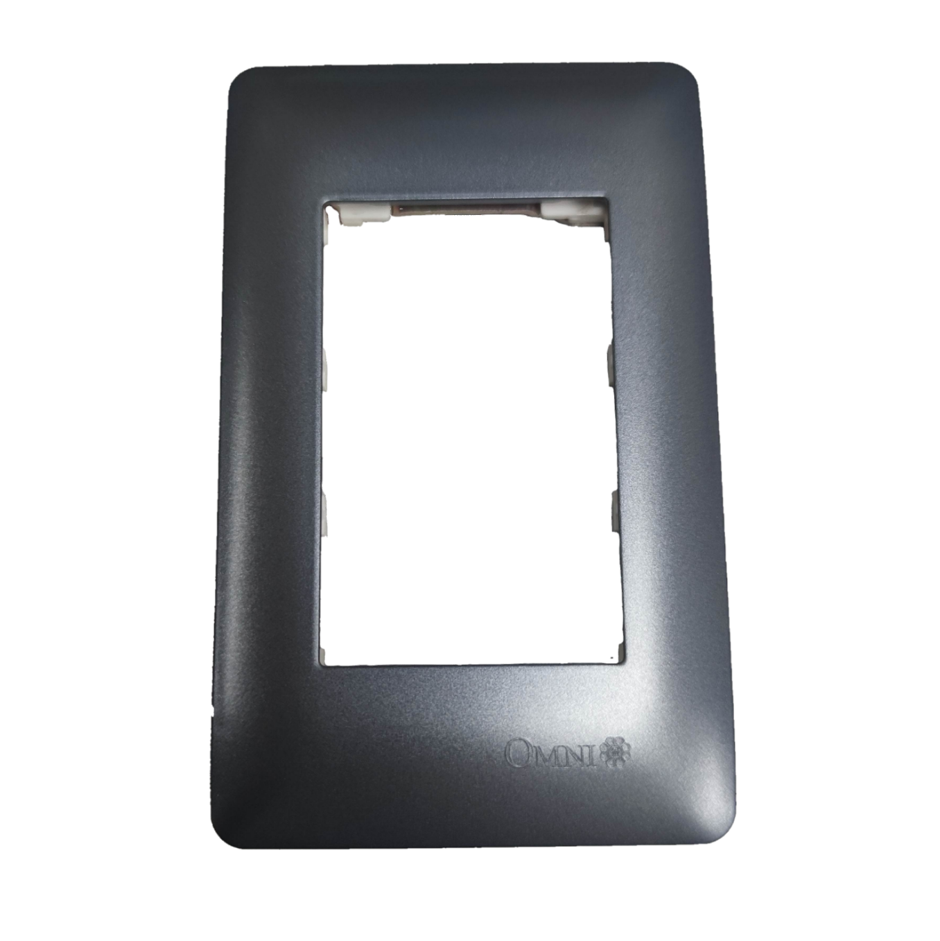 Omni 3 gang device plate cover in gray for power points switches and plugs