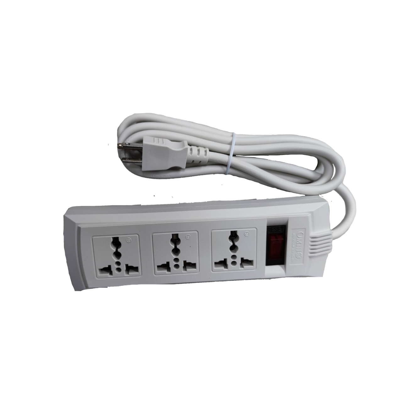 Omni 3 gang universal power strip 6 feet with three universal sockets and power switch