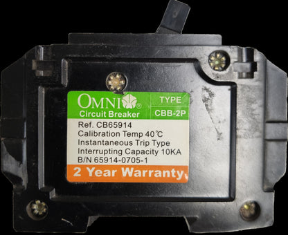 Omni 30A Circuit Breaker Bolt-on Type electrical component with calibration temp 40 degrees and 2 year warranty