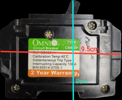 Omni 30A Circuit Breaker Bolt-on Type with 2 year warranty and 10A interrupting capacity