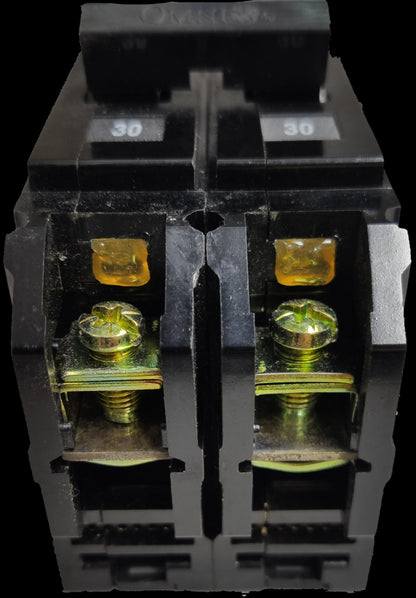 Omni 30A Circuit Breaker Bolt-on Type with double-pole design for electrical circuitry and parts