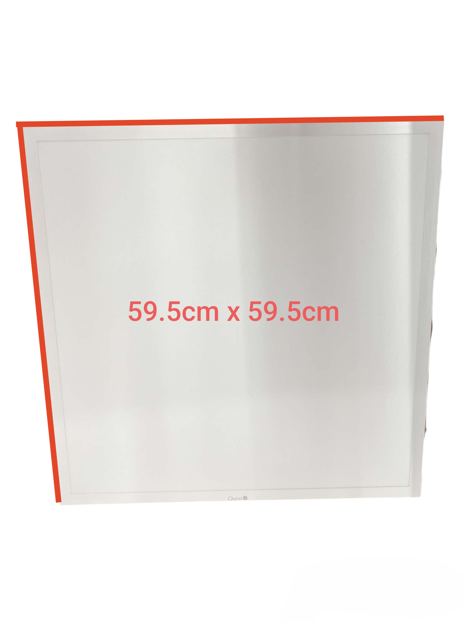 Omni 40W tri-color panel light in a square design measuring 59.5cm x 59.5cm for versatile lighting