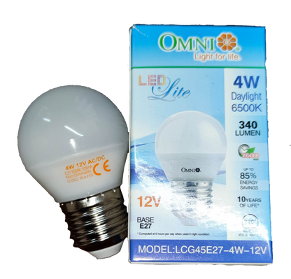 Omni 4W LED E27 12V bulb 6500K with 340 lumens for energy-efficient lighting