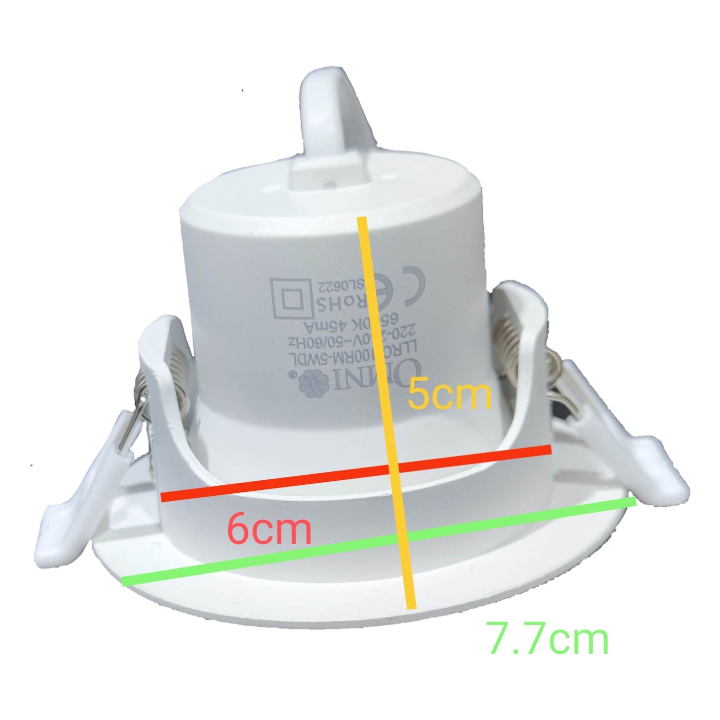 Omni 5W LED Tiltable Downlight 220V Daylight 6500K 350 Lumens LLRC-100RM-5WDL