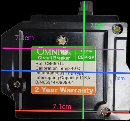 Omni 60A 2 pole circuit breaker Plug in with 10KA interrupting capacity and 2 year warranty