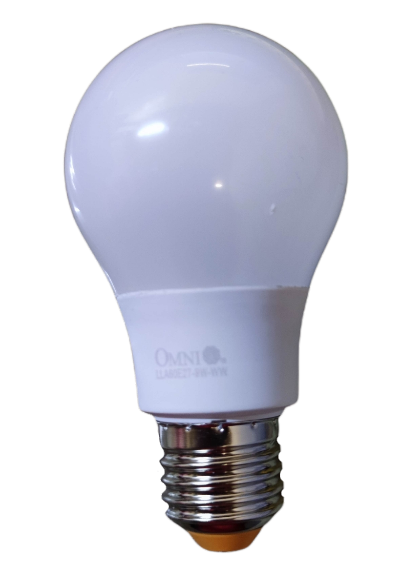 Omni A60 daylight 6500K LED bulb with a smooth white finish for bright lighting