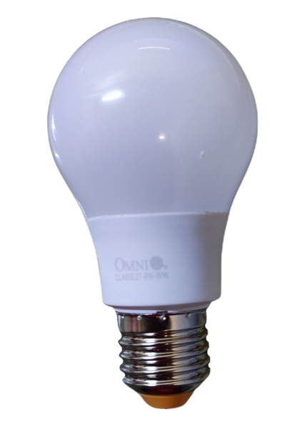 Omni A60 daylight 6500K LED bulb with a smooth white finish for bright lighting