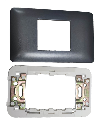 Omni Center Device Plate Graphite for mounting power outlets and switches securely