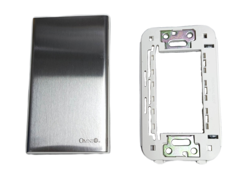 Omni chrome blank plate cover for power points switches and plugs with a sleek metallic finish