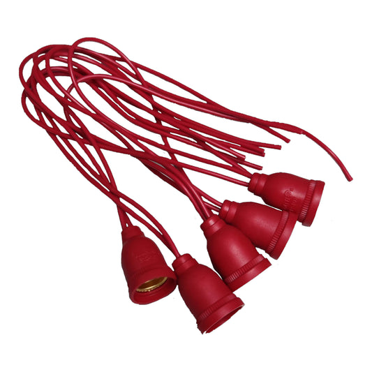 Omni E12-102 rubber socket in red, flexible design for various lighting installations