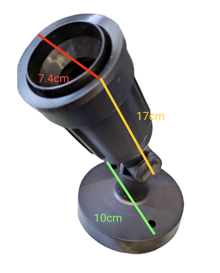 Omni E27-606-PK weatherproof socket with adjustable swivel base and precise measurements for easy installation