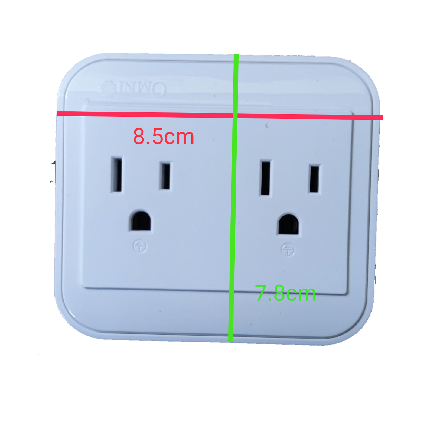 Omni electrical outlet surface type dual power socket with white finish and safety shutters