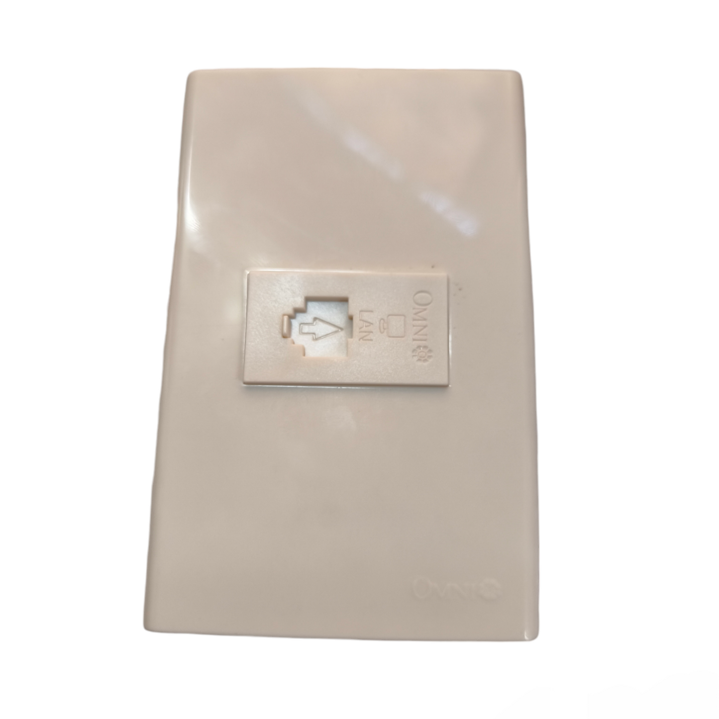Omni WWP-110 Ethernet network outlet in beige for reliable wired internet connectivity