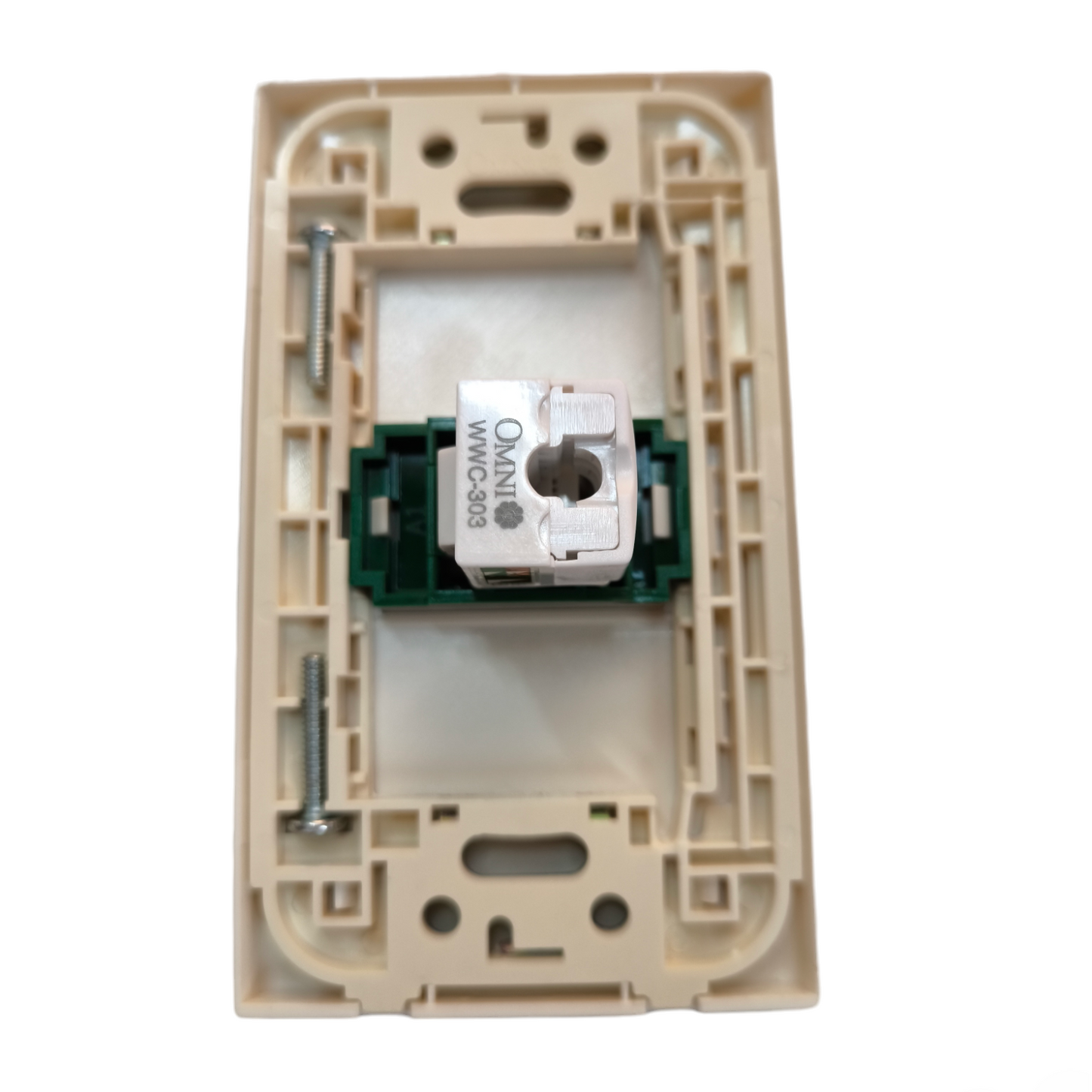 Ethernet network outlet Omni WWP-110 with mounting frame for easy installation in walls