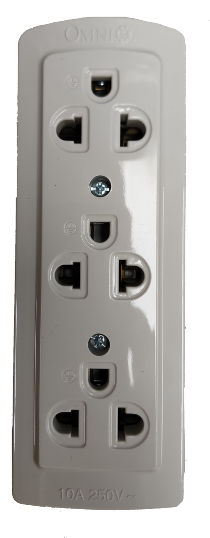 Omni extension surface type outlet with multiple universal sockets for versatile power connections