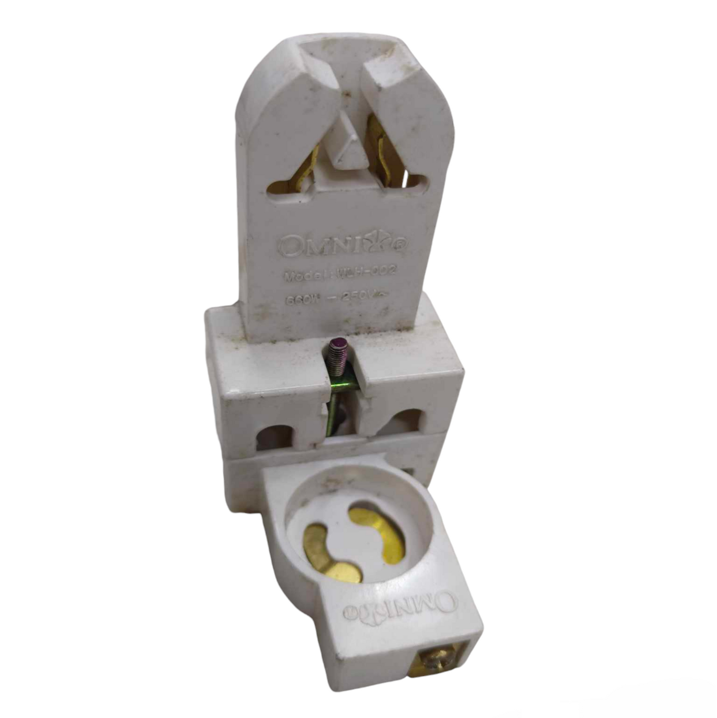 Omni Fluorescent Holder with Starter Holder white lighting accessory for fluorescent tube installation